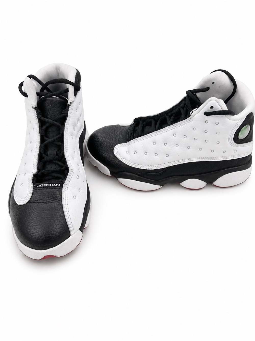 Jordan13 retro he got game Kids Black and White High-Top Basketball Sneakers